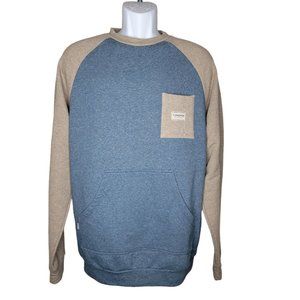 Flomotion Gold Line Crewneck Sweatshirt Size Large Blue & Gray Pockets